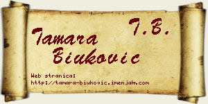 Tamara Biuković vizit kartica